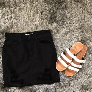 Lulus black denim mini skirt